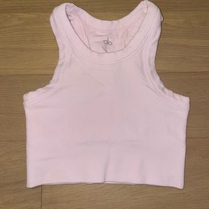 Alo Seamless Delight High Neck Bra in Light Pink